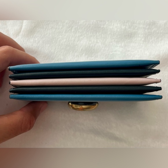 Coach blue tabby gradient card case holder with zipper inside pouch - Picture 6 of 12